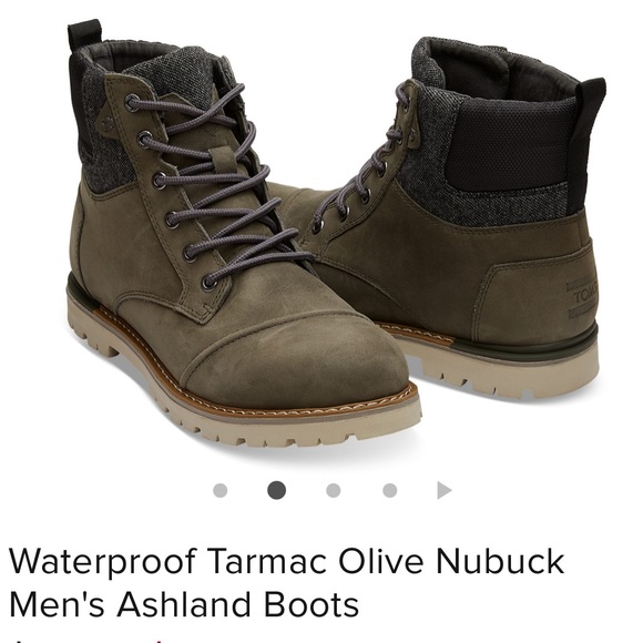 waterproof tarmac olive nubuck men's ashland boots